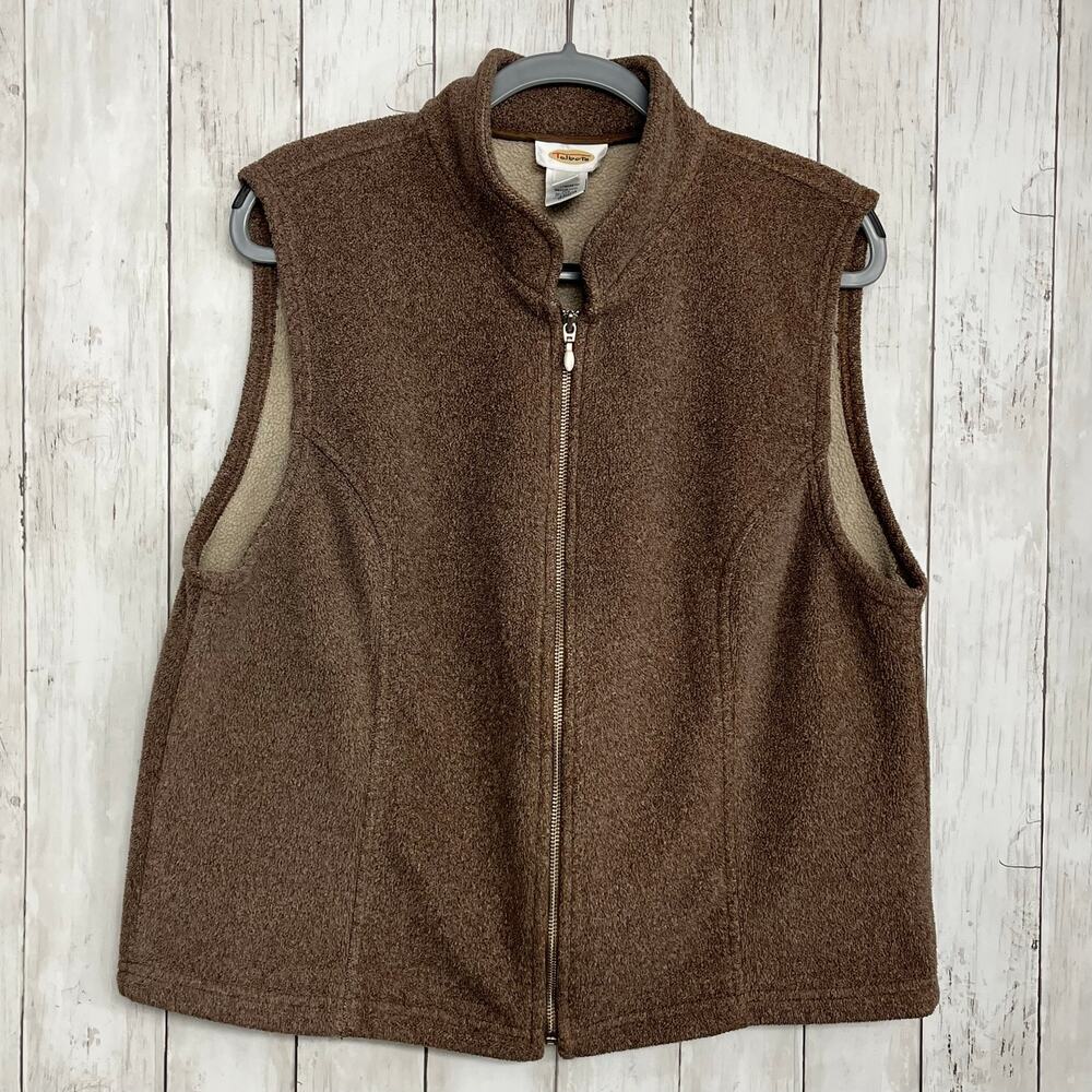 Vintage Talbots Vest XL Brown Made in USA Quiet Luxury Equestrian Gorpcore